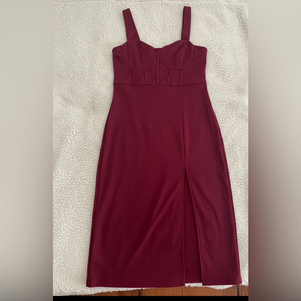 Cider Deep Red Midi Dress